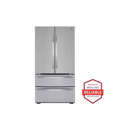 Lg 27 cu. ft. 4-Door French Door Refrigerator with Double Freezer Drawer and Internal Water Dispenser LMWS27626S